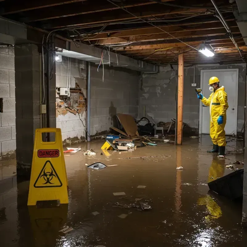 Flooded Basement Electrical Hazard in Elkader, IA Property