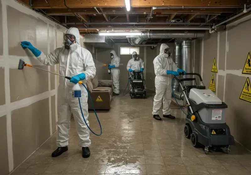 Basement Moisture Removal and Structural Drying process in Elkader, IA